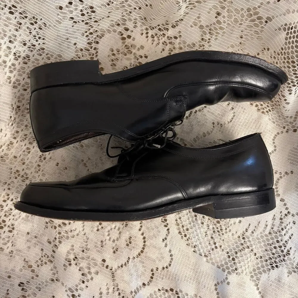 Hanover Men's US 10.5 Black Leather Derby Dress Shoes